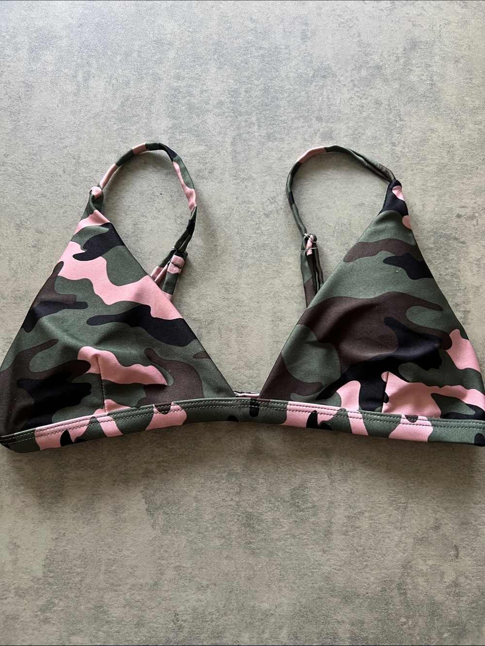 Revamped Pink & Green Camo Triangle Bikini Top